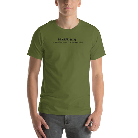 Christian t-shirt – Praise Him Psalm 63:3–4 – Christian Crossing Apparel-Front