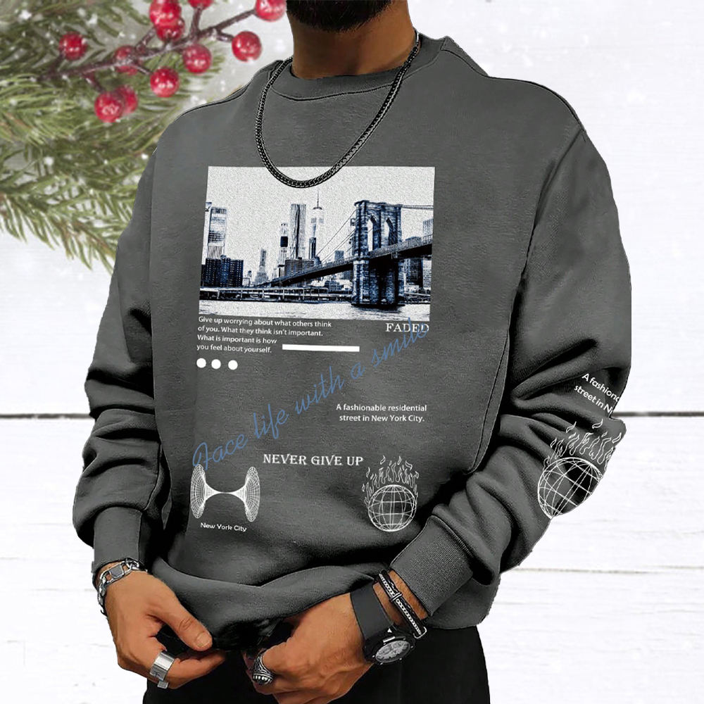 Round Neck Sweatshirt Men's