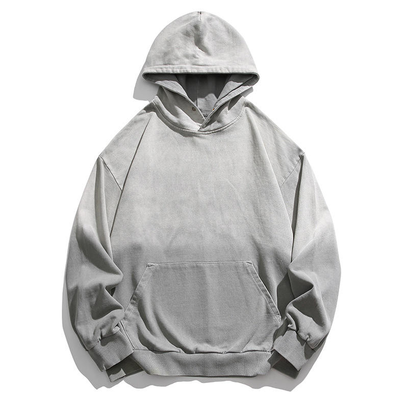 Washed Cotton Pullover Hoodie