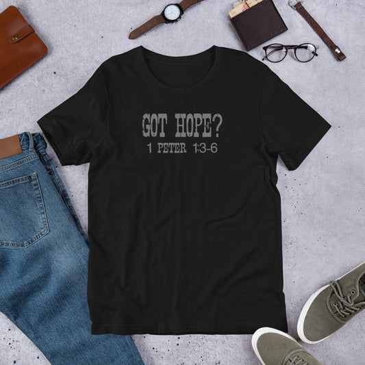 Christian t-shirt – Got Hope? 1 Peter 1:3–6 – Christian Crossing Apparel