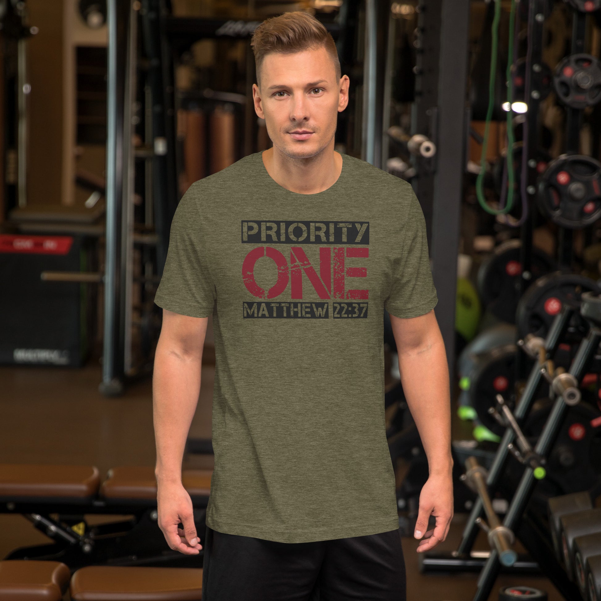Christian t-shirt – Priority One Matthew 22:37 (Unisex) – Christian Crossing Apparel