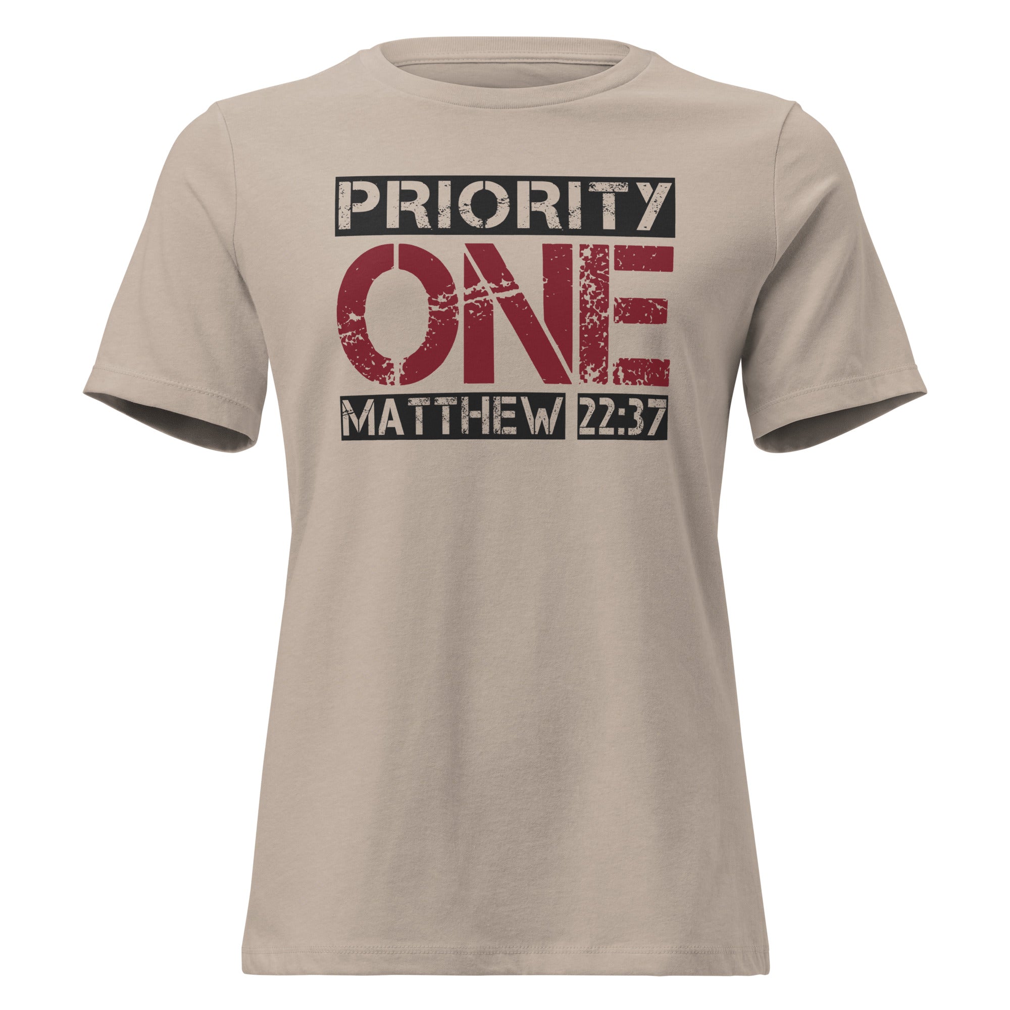 Christian t-shirt – Priority One Matthew 22:37 (Women’s) – Christian Crossing Apparel
